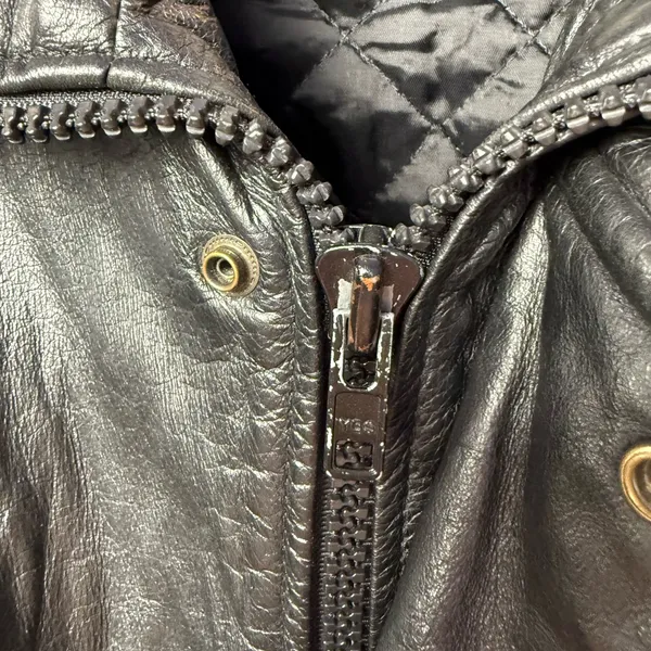 Vintage‎ London Fog Leather Cinched Waist Coat in Black Size Extra Large - Image 4
