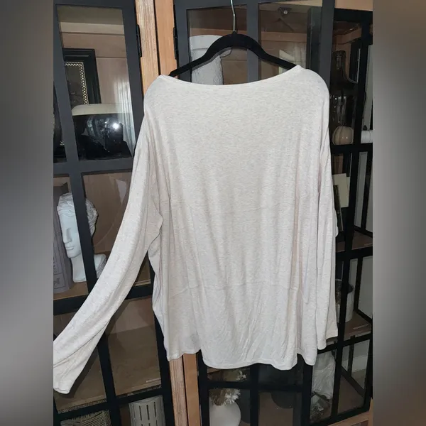 Lululemon ribbed Back In Action long sleeve tee boatneck top oat heather knit - Image 2