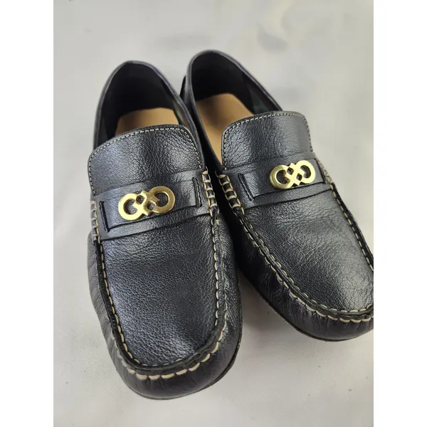 Cole Haan Women's Leather Driving Loafers Navy Gray Shoes Slip On 7.5 Size 8B - Image 3