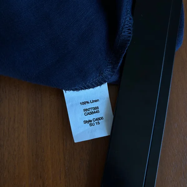 J.Crew 100% Linen Top 6 Navy Eyelet Scalloped Preppy Coastal Nautical Cottage - Image 5