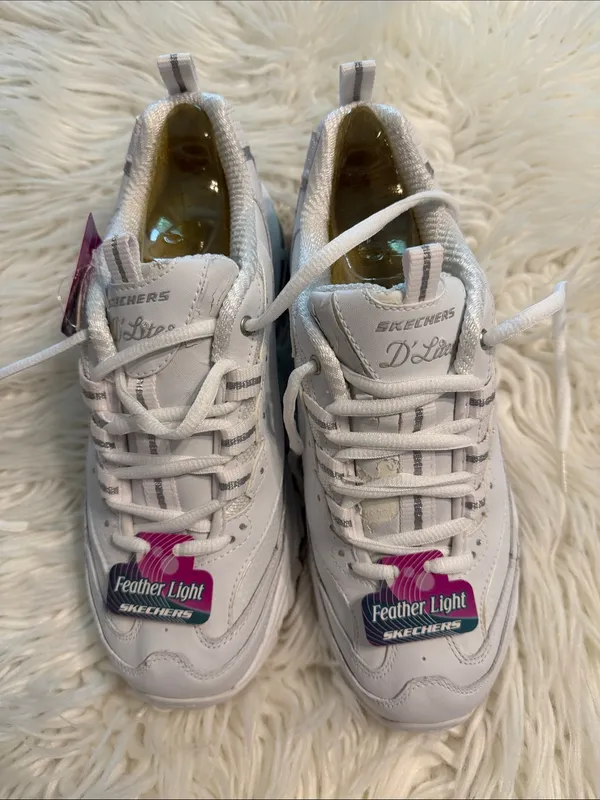 Skechers Classic Women's White Platform Sneakers size 9 brand new - Image 3
