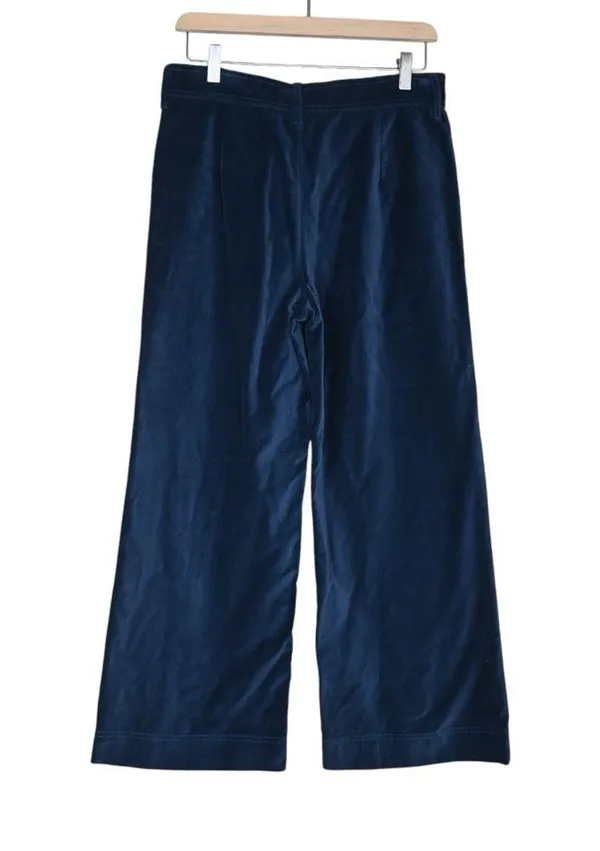 FRYE Womens 27 Camber Wide Leg Crop Velvet Pant in Midnight Blue - Image 3