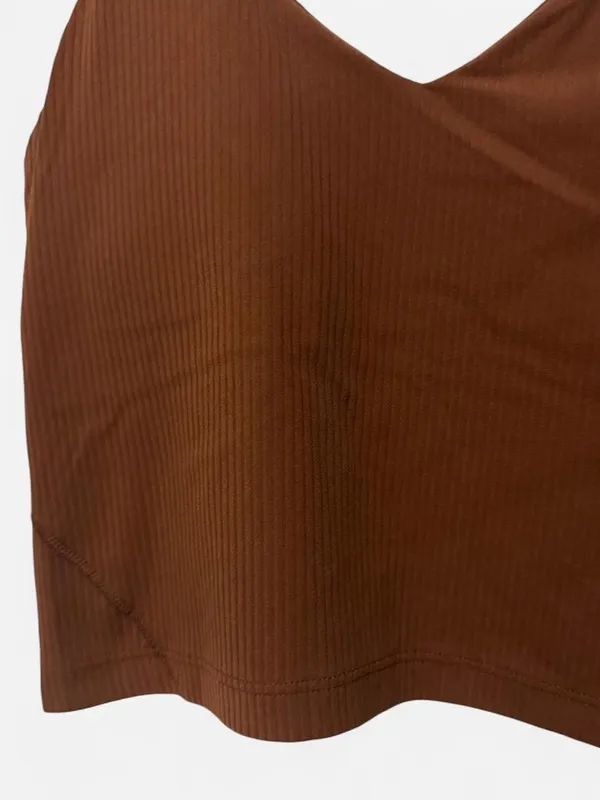 Lululemon brown ribbed crop top #activewear #athletic - Image 4