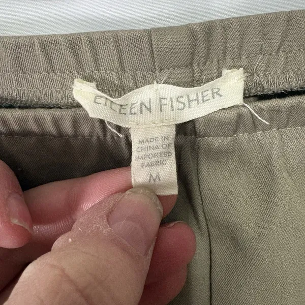 Eileen Fisher Womens Pants Organic Cotton Slim Straight Leg Ankle Med Minimalist - Image 7