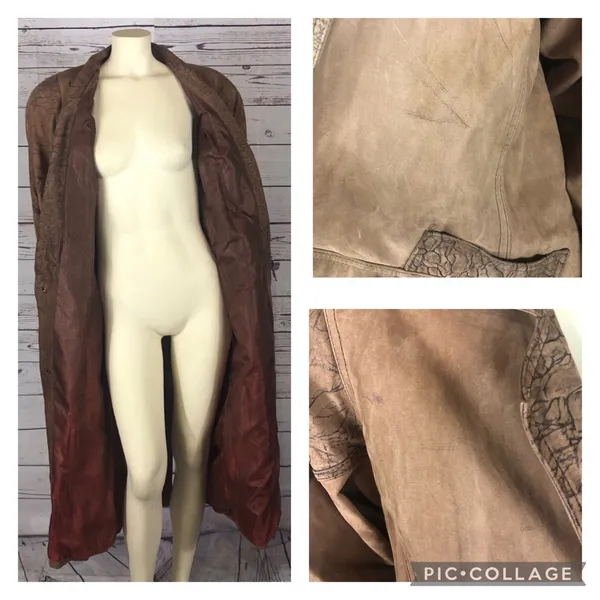 Vintage 80s G-III Global Identity Oversized Slouchy brown leather coat large - Image 12