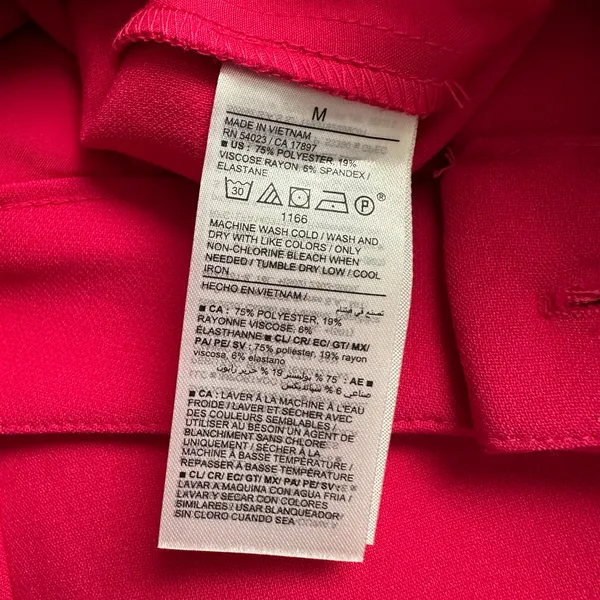 Old Navy Women M Berry Pink Taylor Wide Leg Trouser Extra High Rise Workwear - Image 8
