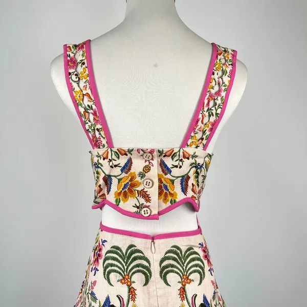NWOT FARM Rio Linen Convertible 2‑in‑1 Dress Detachable Top & Skirt set Sz XS - Image 7