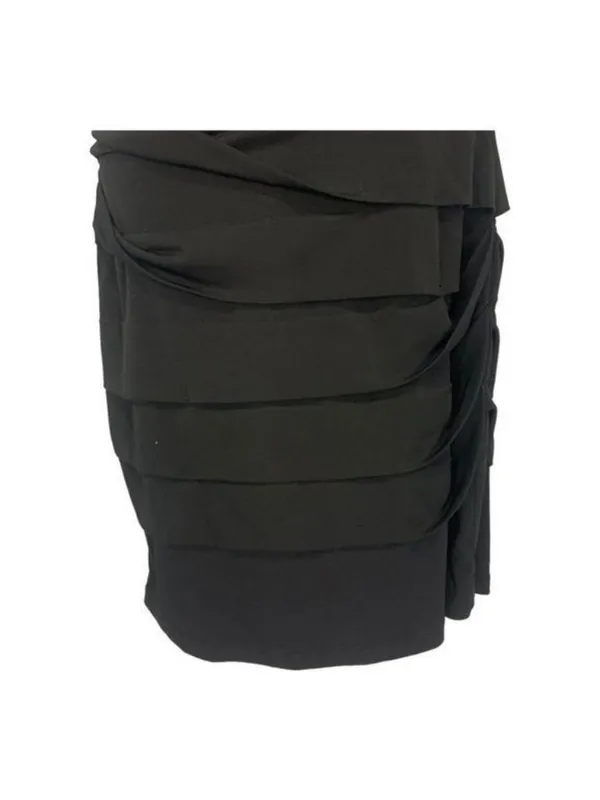 City Triangel Black One-Shoulder Beaded Cocktail Dress With Draped Layered Skirt - Image 3