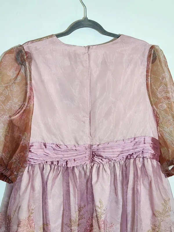 XPlusWear Womens Pink Floral Taffeta Cocktail Dress Size Large NWT Wedding Guest - Image 6