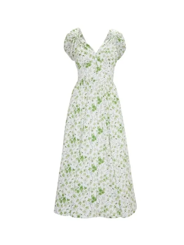 NWT Hill House Lucille Midi in Sweet Peas Floral Cotton Shirt Dress XS - Image 4