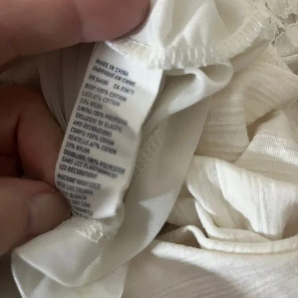 American Eagle Cream Lace Fit and Flare Dress XS Coquette Smocked Cottagecore‎ - Image 9