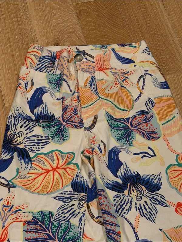 Maeve‎ Anthropologie Wide-Leg Pants with Multicolor Botanical Print 26 - Image 3