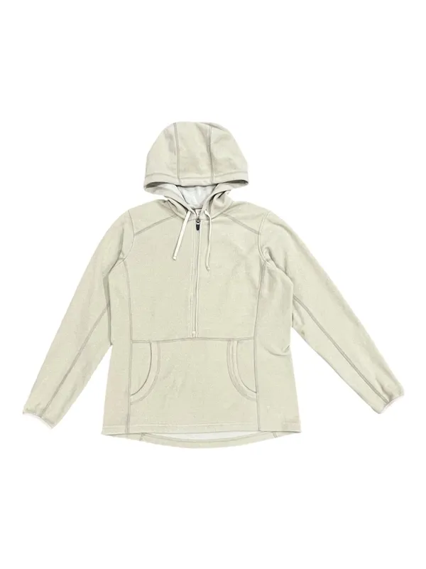 Duluth Trading Co Beige Brushed Waffle 1/2 Zip Hooded Pullover Size Small - Image 8