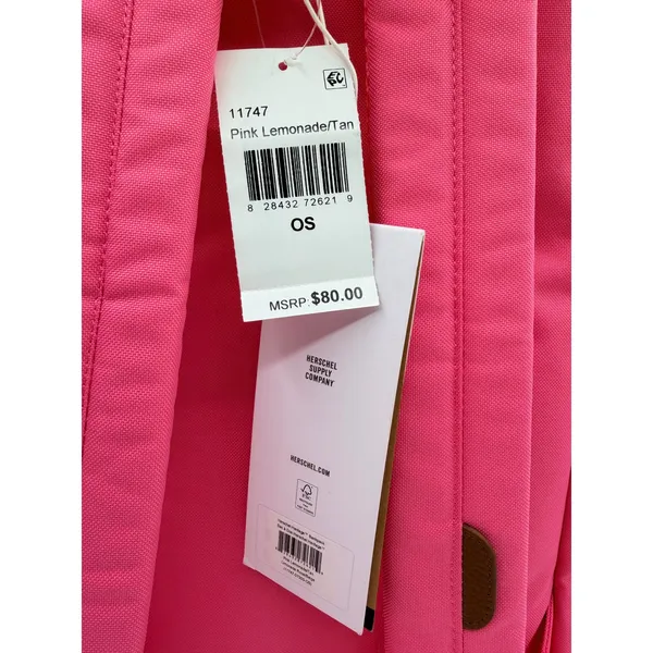 Herschel Backpack Heritage Pink Lemonade Tan OS Pink School Travel Bag New $80 - Image 4