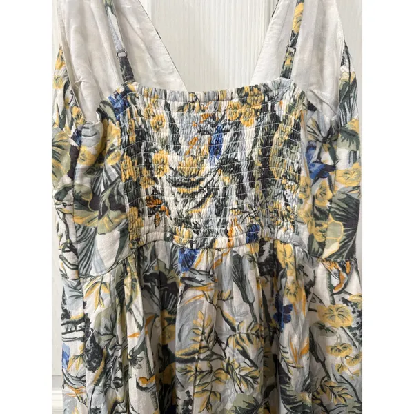 Abercrombie & Fitch Plunge Linen Blend Maxi Dress in Tropical Print, XS - Image 14