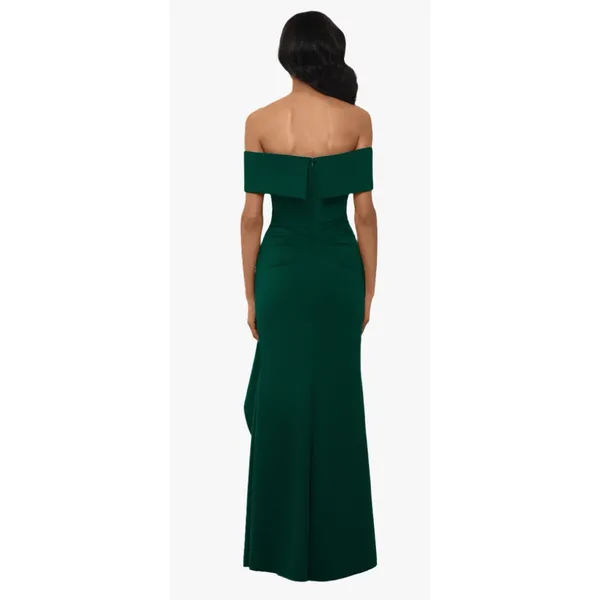 NEW XSCAPE "Adriana"‎ Long Scuba Crepe Off the Shoulder Dress Size 6 - Image 2