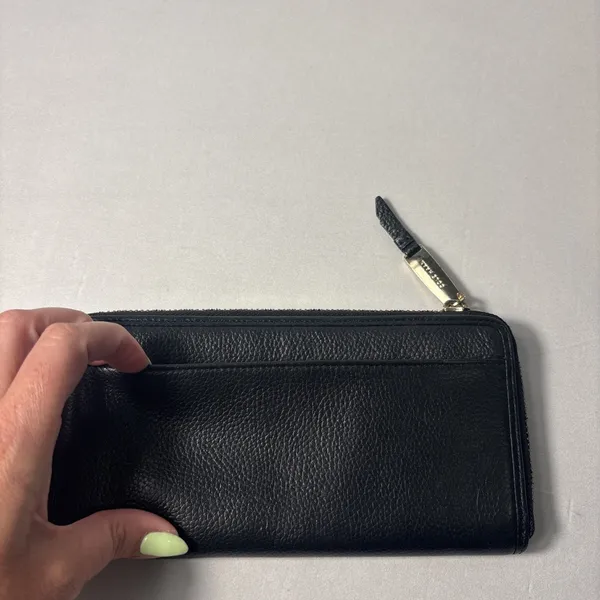 Cole Haan Purse &‎ Wallet Woven Straw Black Faux Leather Shoulder Floral Accents - Image 11