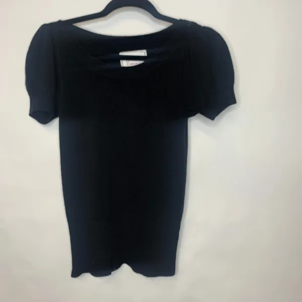 Energie Y2k Black Short Puff Sleeve Sweater Sz Medium Boho - Image 5