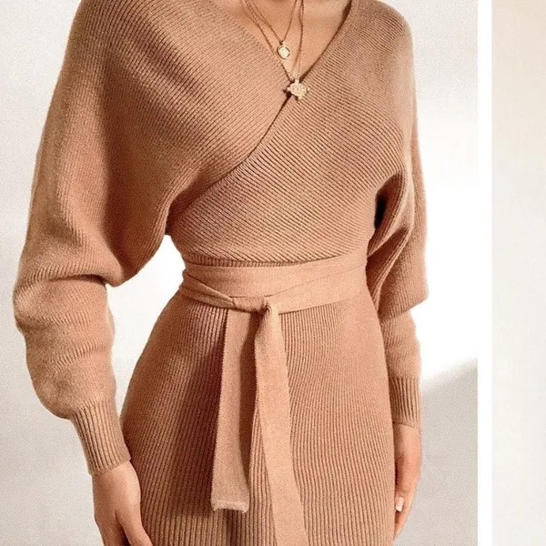 ✨ Sol Brown Long Sleeve Sweater Dress✨ - Image 3