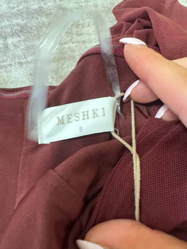 Meshki Mattea slinky and mesh maxi dress size small nwt - Image 4