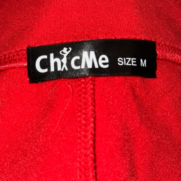 ChicMe Long Sleeve V Neck Red Jumpsuit - Image 6