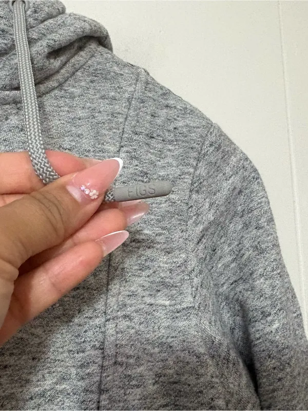 FIGS Essentials Hoodie XS Gray Full Zip Jacket Soft Fleece Medical Athleisure - Image 7