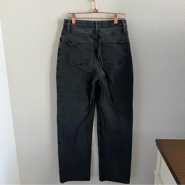 Hollister Ultra High Rise Dad Jeans Black Gray Patch Denim Jeans W26 L31 3R - Image 2