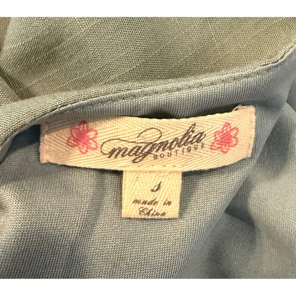 Magnolia Boutique Small Dress‎ Sage Green Embroidered Tiered Babydoll Boho Chic - Image 4