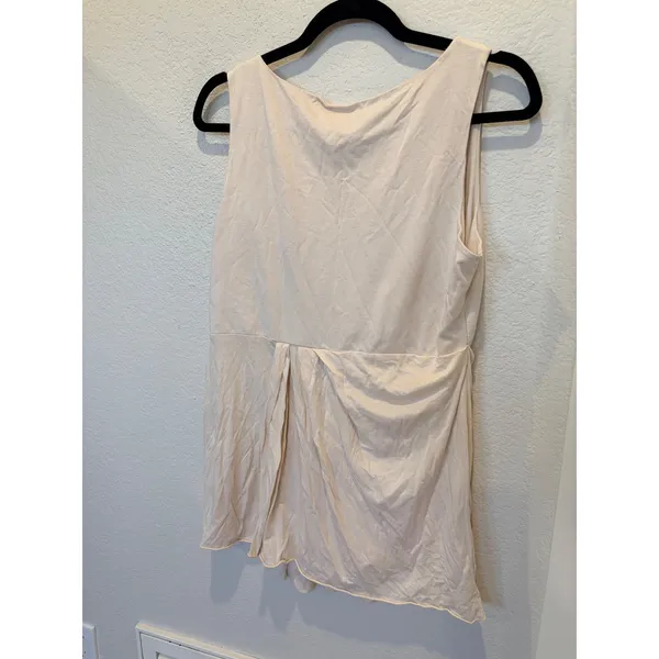 Peruvian Connection Cream Draped V-Neck Sleeveless Mini Dress Size L - Image 5