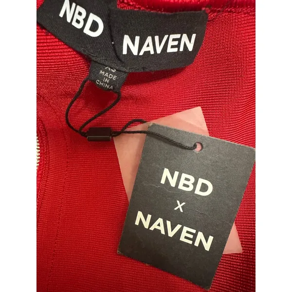 NWT REVOLVE NBD X Naven Body Con Mini Dress Women's Red Size XS X-Small - Image 5