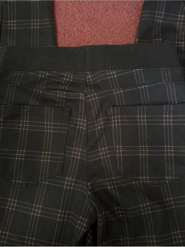 No Boundaries Woman’s Black Plaid Stretch Pants - Image 5