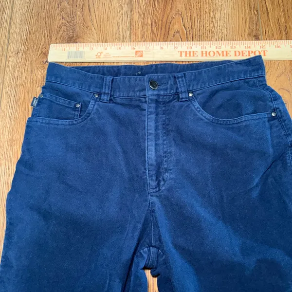 Lauren Jeans Co Navy Blue Twill Pants Womens 8 High Rise Straight Leg Cotton - Image 3
