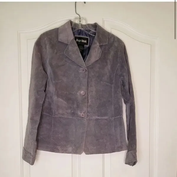Brandon Thomas Leather Jacket Size Small Purple - Image 2