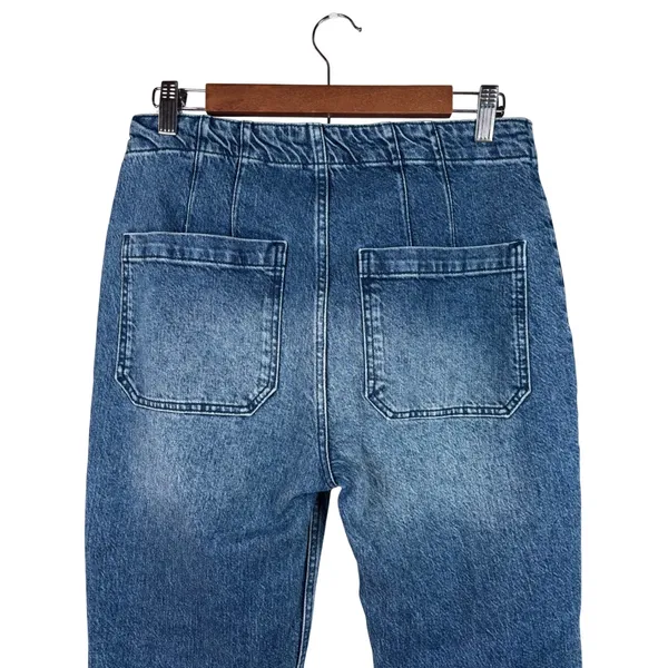 Reformation Jeans Size 29 Inari Blue High Rise Patch Pocket Button Fly Straight - Image 5