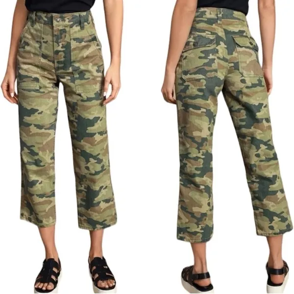 Free People We The Free Remy Camo Cropped Jeans NWT Sz 24 Camouflage - Image 4