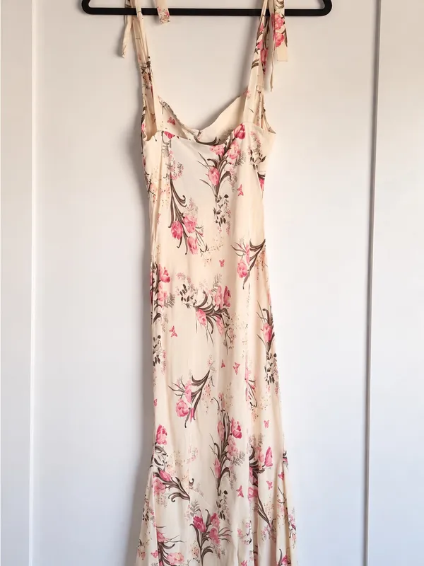 Reformation Christianna Dress Leila Floral Tie Strap Midi XS - Image 6