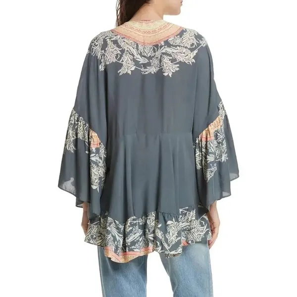 ✨Free People Sunset Dreams Printed Bell-Sleeve Sz Medium Tunic✨ - Image 5