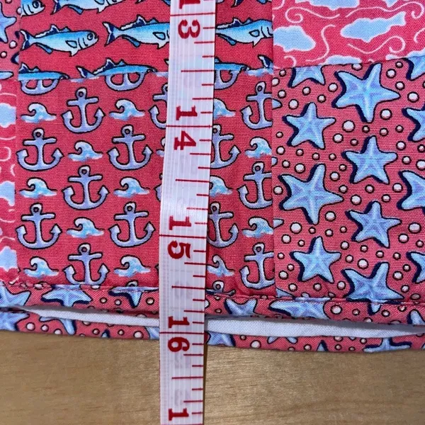 Vineyard Vines Women Fish Anchor Sea Print Patchwork Nautical Faux Wrap Skirt Si - Image 8