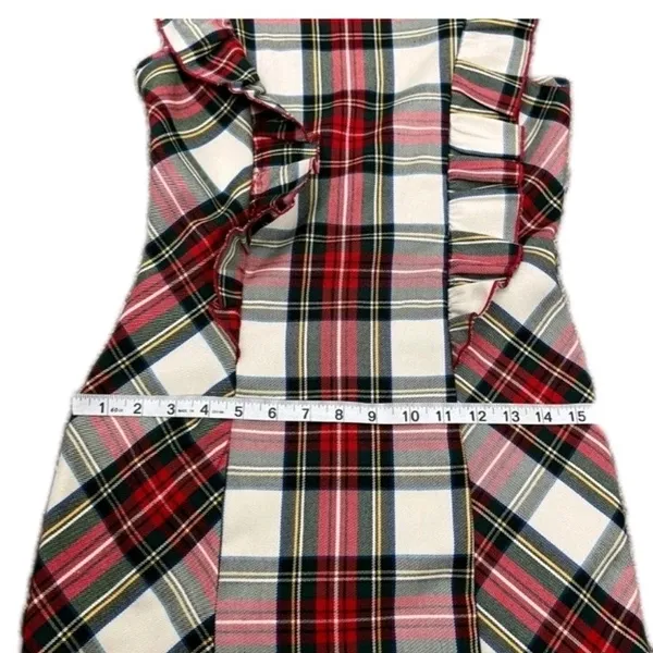Vintage Karlie Plaid Ruffle Midi Dress Sz M Made in USA - Image 7