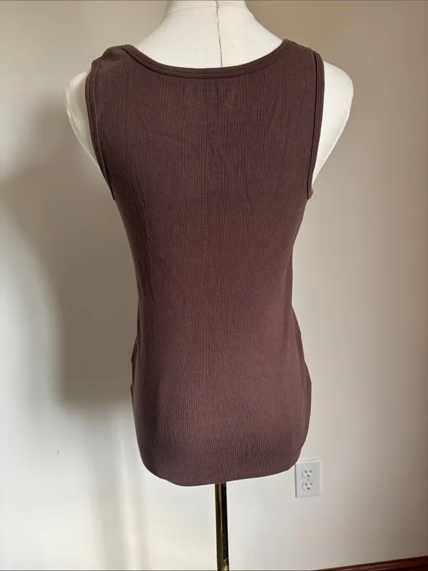 Motherhood Maternity Brown Ribbed Scoop Tank - Image 4