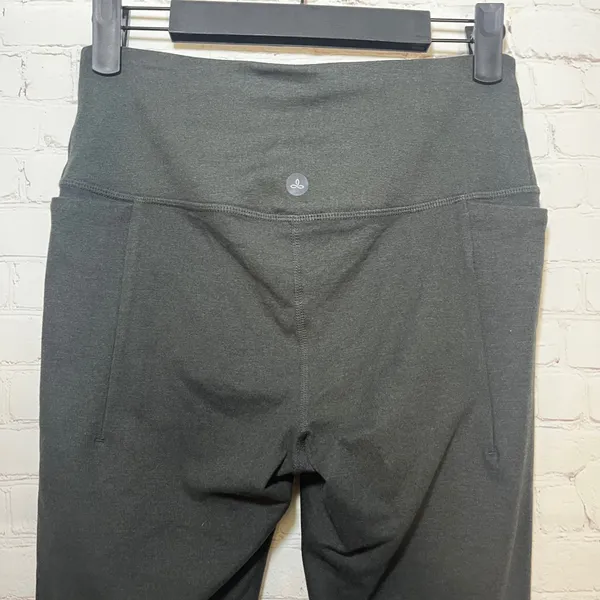 prAna Women Charcoal Heather High Rise Athletic Leggings‎ with Pockets Small - Image 4