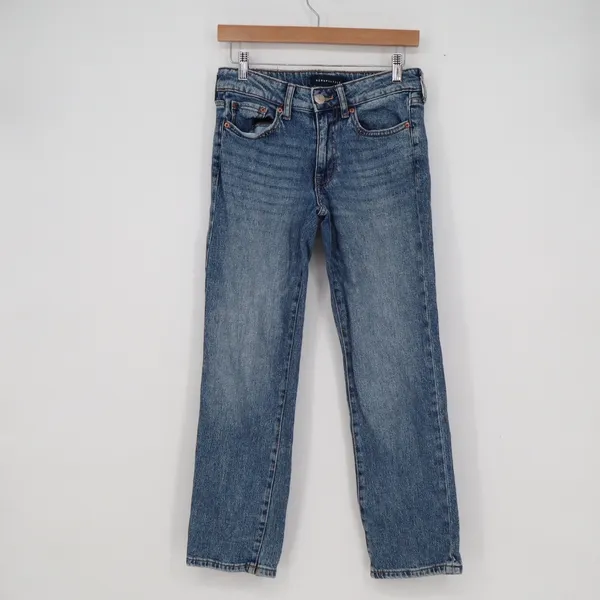Aeropostale Mid Rise Ankle Straight Jeans Medium Wash Blue Denim Womens Size 2 - Image 2