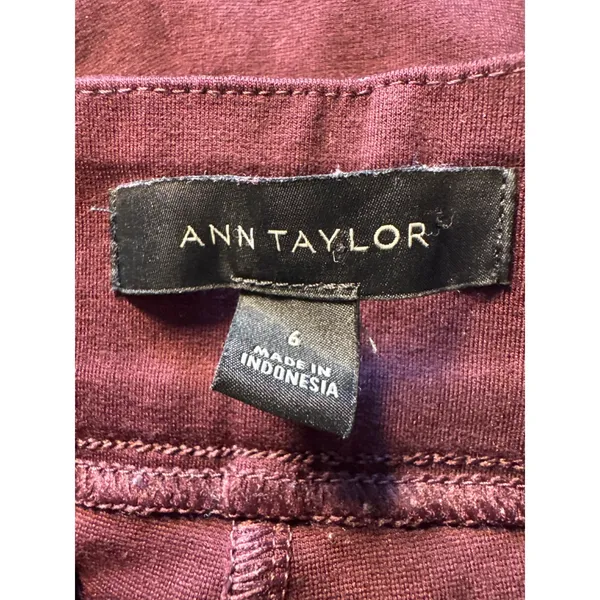 Ann Taylor Burgundy Pants Size 6 Career Work Office Side Zip‎ - Image 10