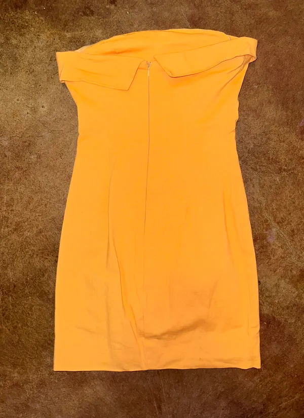 Strapless Orange Dress Size XS - Image 2