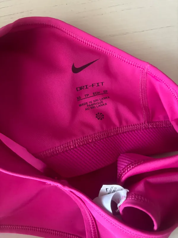 Nike DRI-FIT RACER BACK SWOOSH BRA - pink and white - Image 6