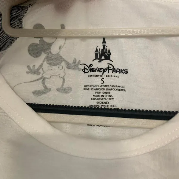 Disney Parks Raglan Shirt Womens Small White NWT Walt Disney World 3/4 Sleeve - Image 2
