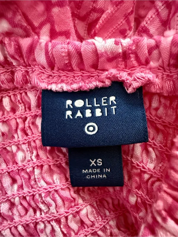 Roller Rabbit X Target Pink Paisley Floral Drop Waist Milkmaid Boho Midi Dress - Image 3