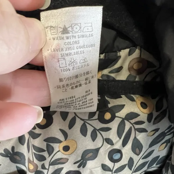 Patagonia Jacket Womens Sz XS Black Quilted‎ Long Insulated MOR Coat Floral - Image 8
