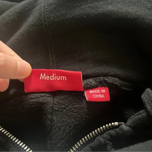 Supreme Reverse Patchwork Zip Up Hooded Sweatshirt - Image 7