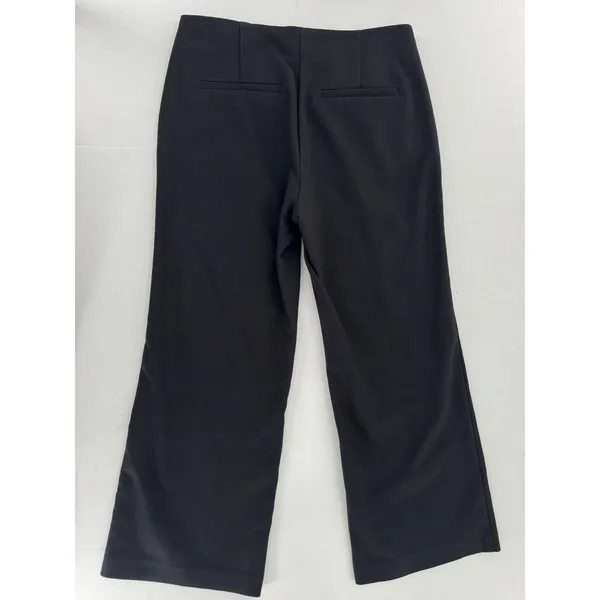 Ecru Black Cropped Flare Pants Size 2 Stretch Side Zip Dress Trousers - Image 10